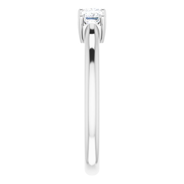 0.54 ct. Princess Cut Diamond 3 Stone Wedding Band-VIRABYANI